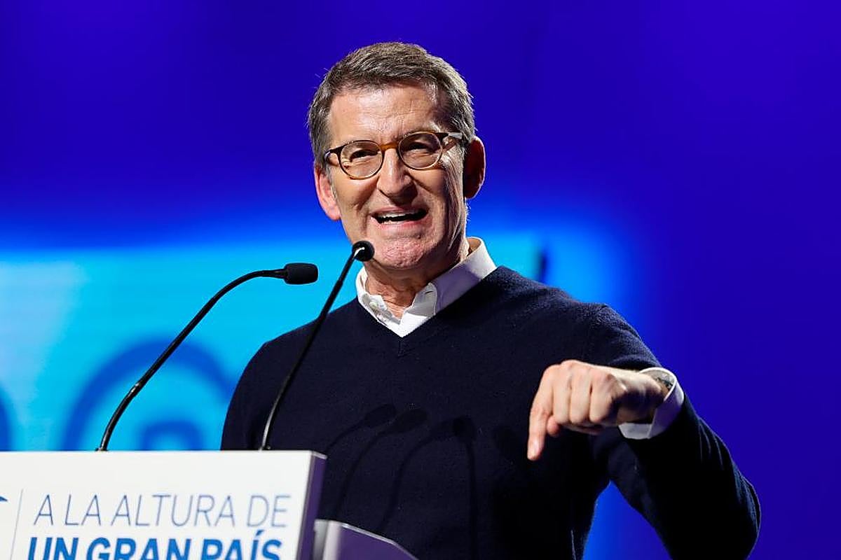 Alberto Núñez Feijóo, durante un acto en Zaragoza