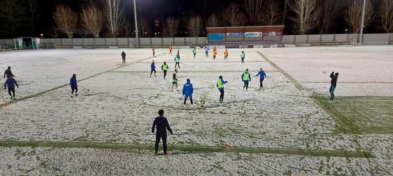 Entrenamiento del Almazán esta semana en La Arboleda