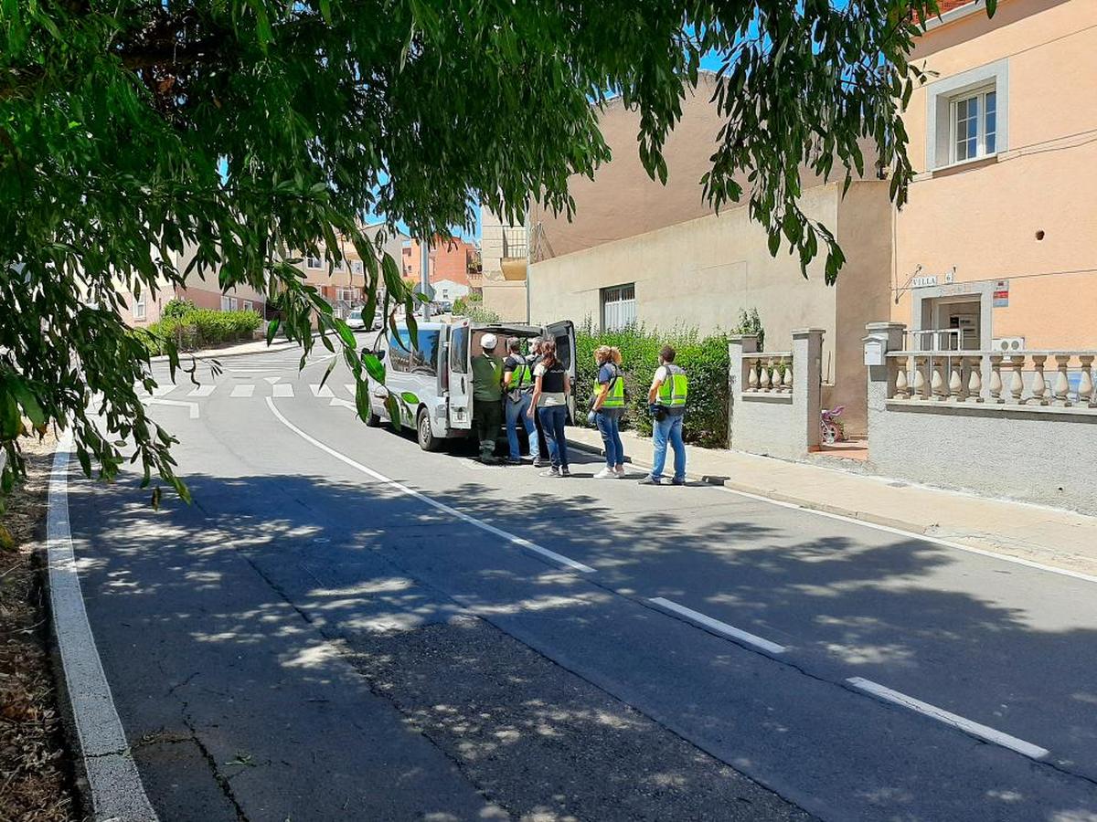 Policía Nacional durante un registro en Vistahermosa.