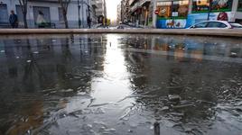 Algunas fuentes amanecen congeladas en Salamanca estos días