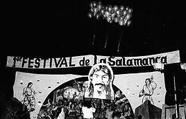 Aspecto que presentaba el escenario en la primera edición del Festival de La Salamanca en 1992.