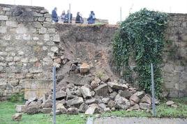 Estado de la muralla tras el derrumbe el 11 de enero.