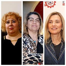 Marta del Pozo, Mª Ángeles Hernández y Mª Victoria Mateos.