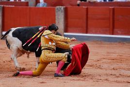 Morante de la Puebla con Enfermito, de Francisco Galache, el pasado 16 de septiembre en La Glorieta.