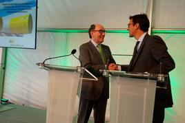 El presidente de Iberdrola, Ignacio Sánchez Galán, junto al presidente de Haizea Wind Group, Damaso Quintana.