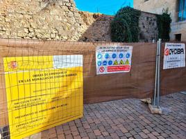 Vallado. La zona afectada por el derrumbe registrado en el lienzo interior de la Muralla el día 2 del pasado mes de enero.