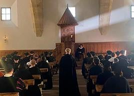 Rodaje del documental en el Aula Fray Luis de León.