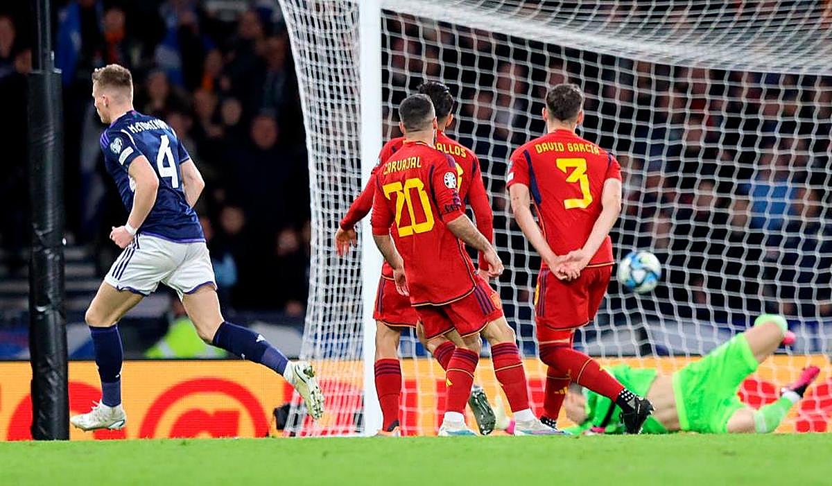 Imagen del encuentro entre Escocia y España.