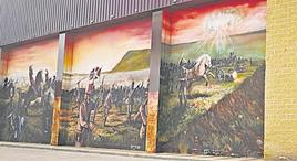 El mural realizado por Daniel Martín en la localidad sobre la batalla de Arapiles