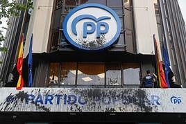 Así ha quedado la sede del PP