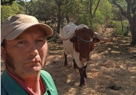 El vaquero Juli Iglesias, en la finca