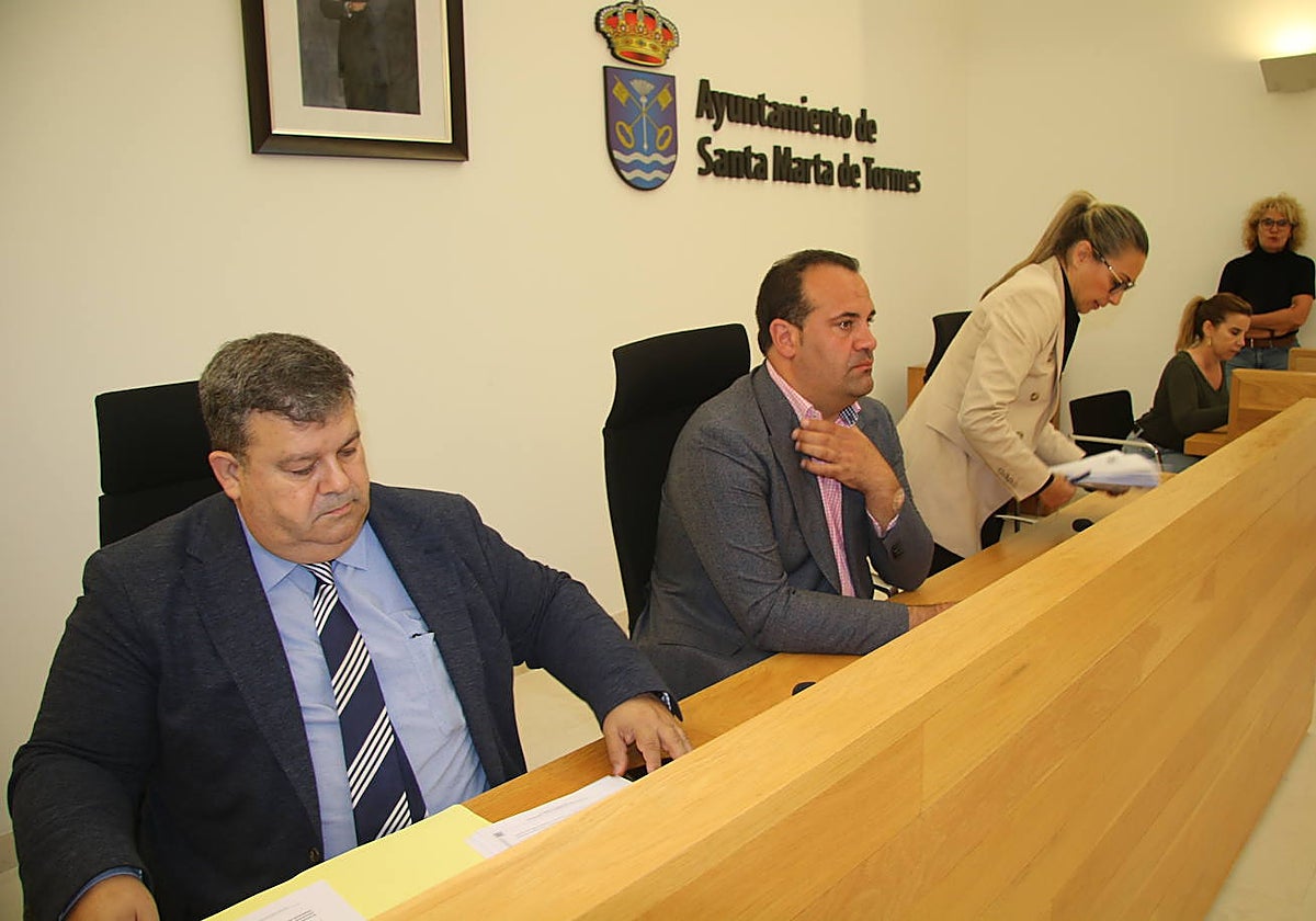 Francisco Miguel García, David Mingo y Marta Labrador, al inicio de la sesión plenaria de Santa Marta.