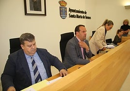 Francisco Miguel García, David Mingo y Marta Labrador, al inicio de la sesión plenaria de Santa Marta.