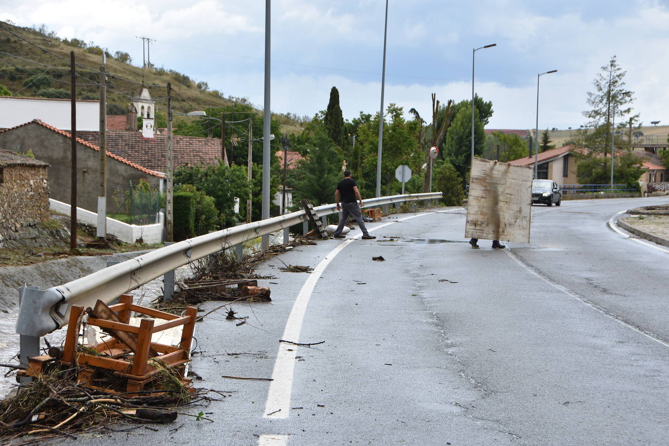 Así ha quedado el municipio de Beleña tras la inundación tras las intensas lluvias