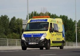 Una ambulancia trasladó a la joven hasta el hospital de Salamanca.