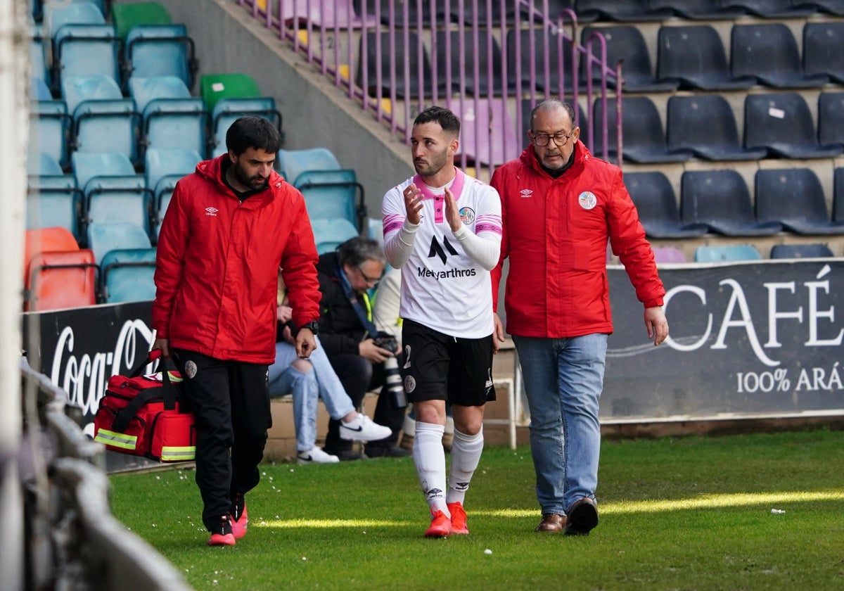 Miguelito, en un partido del Salamanca.