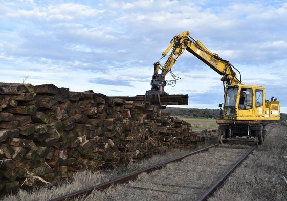 Imagen de los trabajos de la Vía Verde.