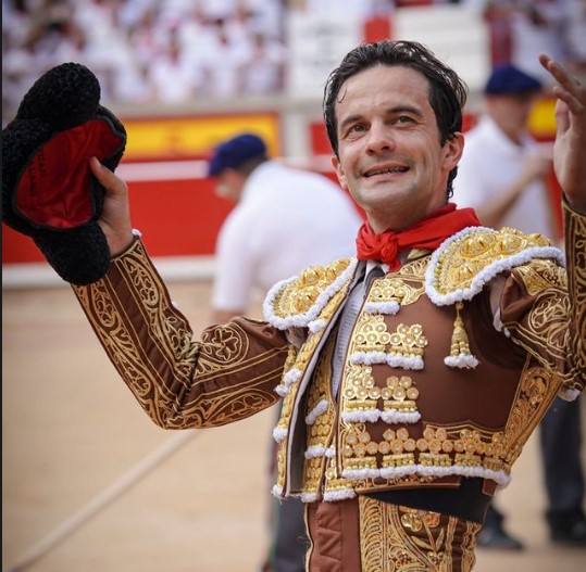 Juan del Álamo, tras cortar la primera oreja de San Fermín.