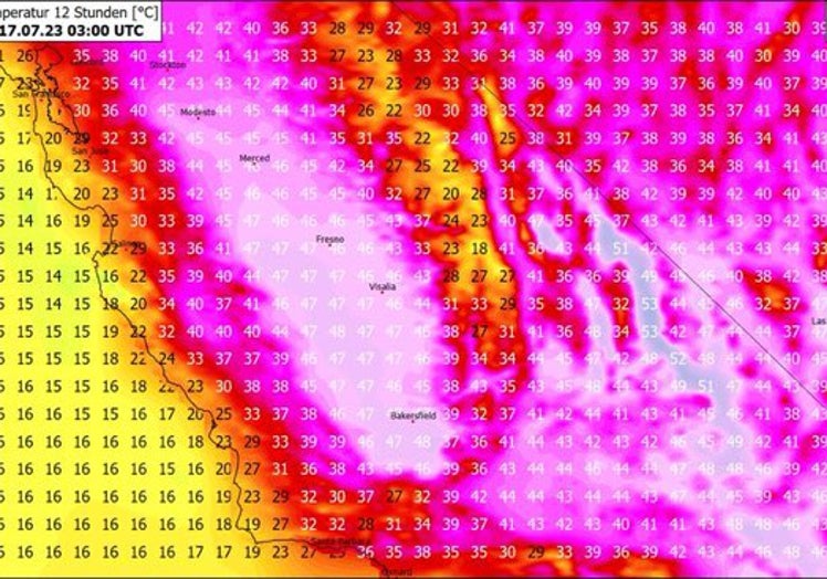 Las temperaturas que se esperan en el Valle de la Muerte