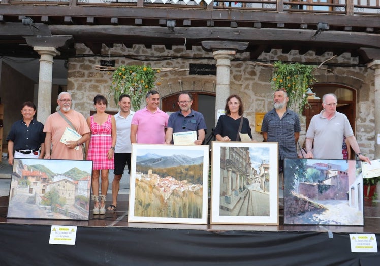 Imagen principal - Ganadores en los certámenes al aire libre de San Esteban de la Sierra y Linares de Riofrío.