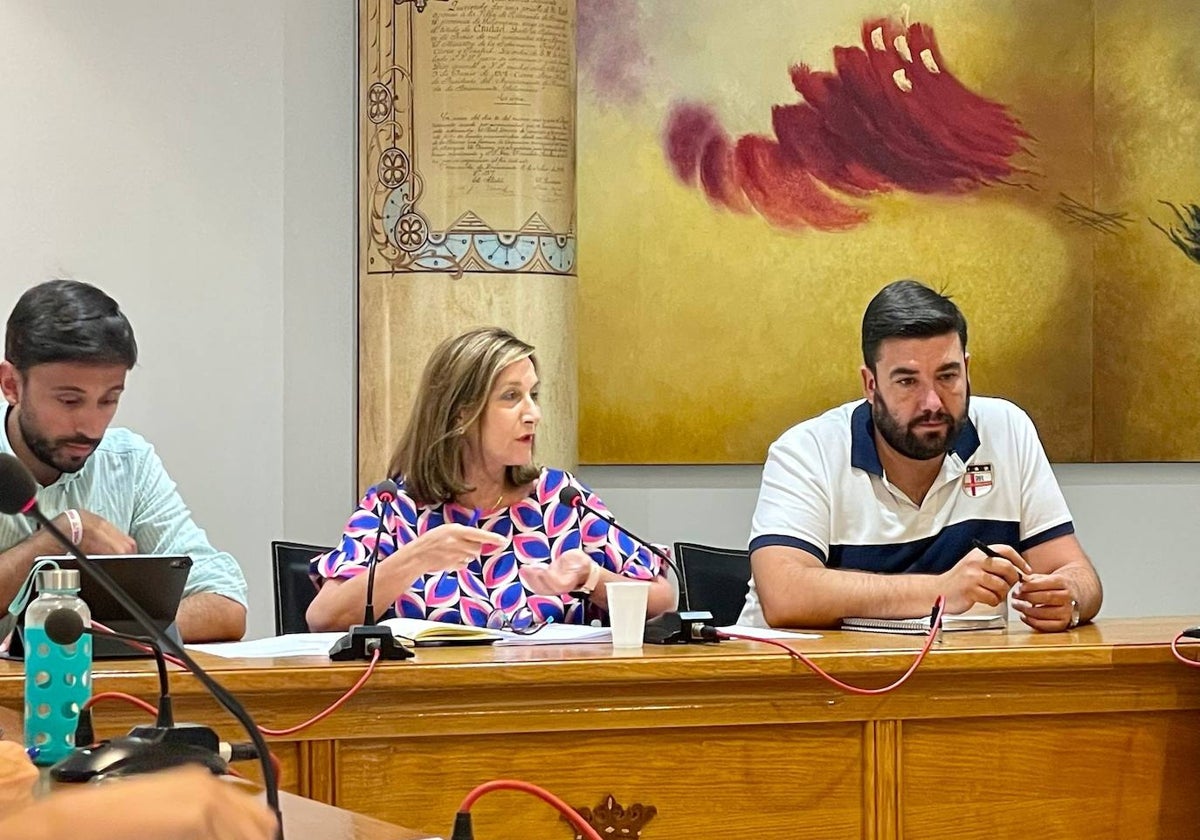 Fran Díaz, Carmen Ávila y Antonio Poveda en el Pleno.