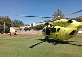 Una imagen del helicoptero utilizado para el rescate