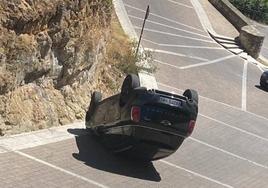 Estado en el que quedó el vehículo siniestrado en la calle Nogales Delicado de Ciudad Rodrigo