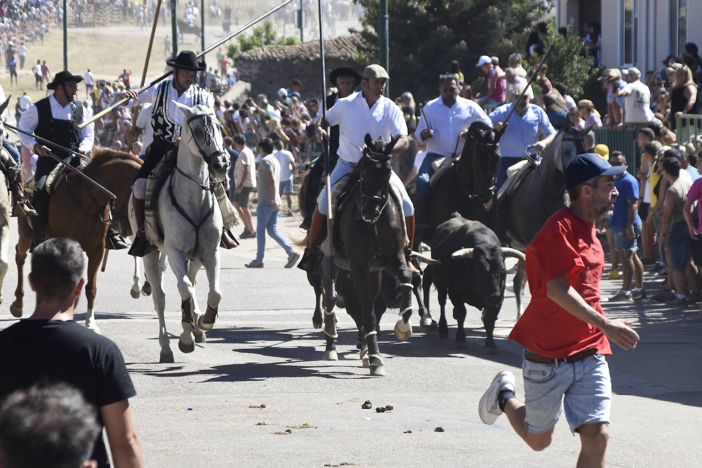 Herido un caballo en un deslavazado y largo tercer encierro guinaldés