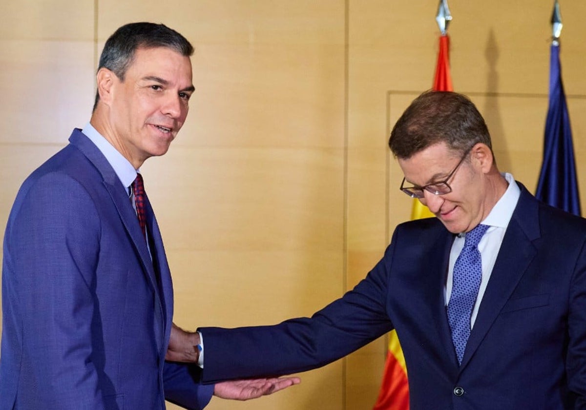 Alberto Núñez Feijóo y Pedro Sánchez en el Congreso.