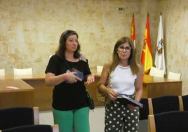 Carmen Mesonero, concejal de Bien, y Carmen Gómez, alcaldesa de Babilafuente.