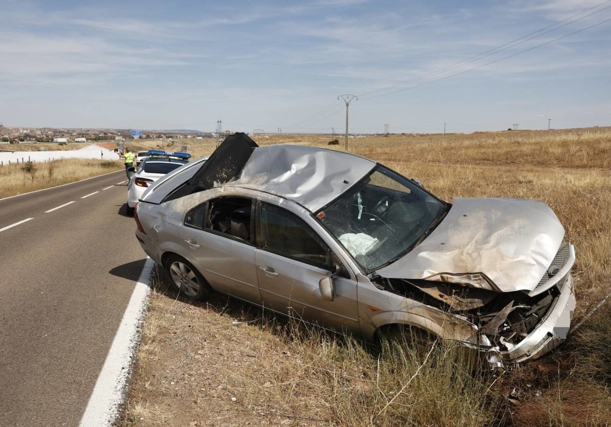 Así quedó el coche siniestrado