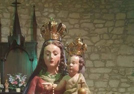 Estado en el que ha quedado la talla de la Virgen del Rosario tras la restauración.