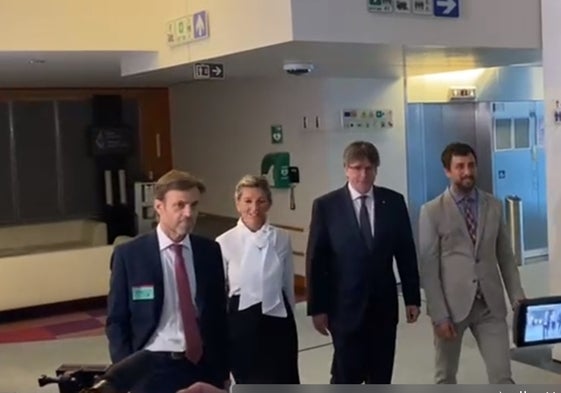 La vicepresidenta en funciones Yolanda Díaz se reúne con Puigdemont en Bruselas.