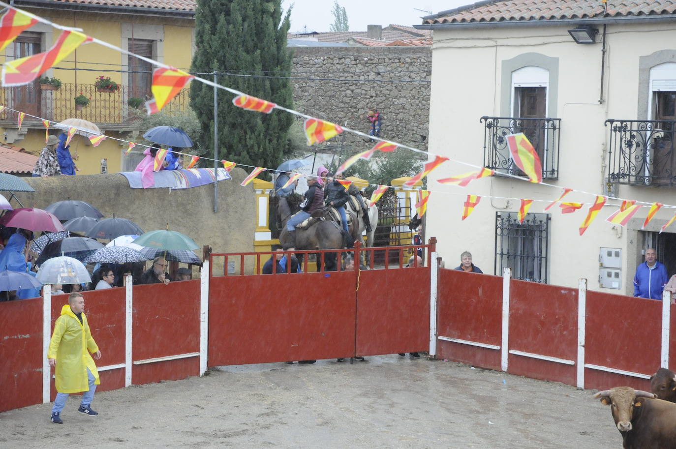 Emoción en un encapotado festejo con caballos en Bañobárez