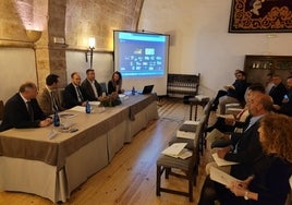 Mesa de apertura de la sesión en Ciudad Rodrigo del Encuentro Ibérico de Conjuntos Históricos.