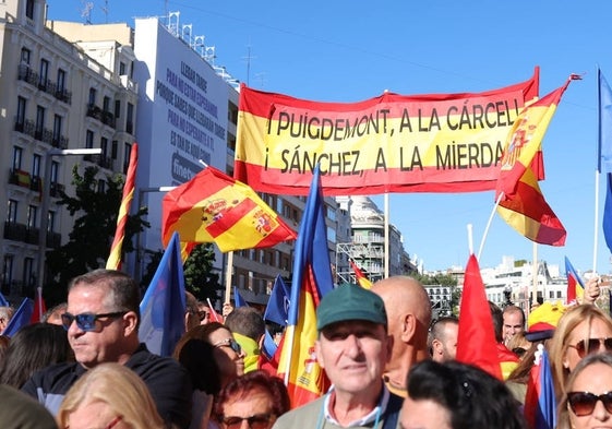 La manifestación en Madrid contra la amnistía, en imágenes