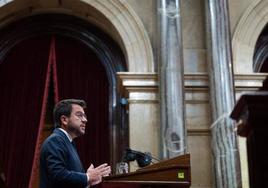 El presidente Pere Aragonès en el DPG en el Parlament