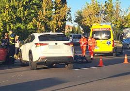 Un motorista herido tras una triple colisión en la avenida de San Agustín