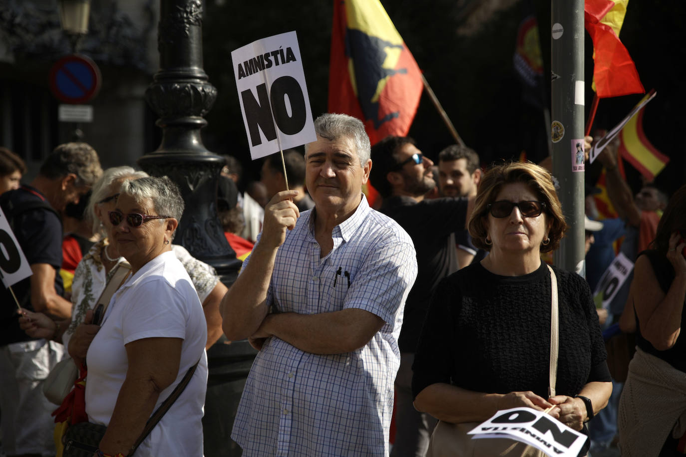 Los ingeniosos mensajes de la pancartas de la manifestación contra la amnistía en Barcelona