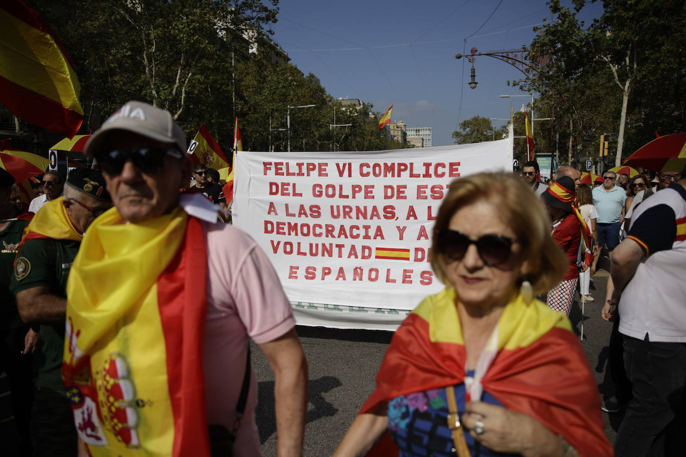 Los ingeniosos mensajes de la pancartas de la manifestación contra la amnistía en Barcelona