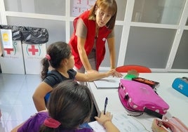 Imagen de una de las jornadas de apoyo escolar de Cruz Roja en Béjar.