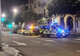 Policía Local en una intervención anterior en la calle Gran Vía.