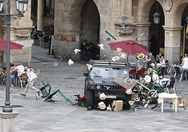 Cámaras... ¡acción!: Espectacular persecución en la Plaza Mayor