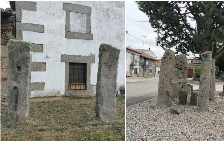 Potros de Bercimuelle y del Puente del Congosto. En Bercimuelle, se han documentado dos potros. Uno de ellos es este, ubicado en la calle, aunque de uso privado. Sólo conserva dos de los cuatro grandes postes de piedra. El de Puente del Congosto es otro de los potros registrados en el inventario de la asociación. Se encuentra en el acceso a la plaza del Barrio Carretero, muy visible, ya que es zona de paso para la playa.