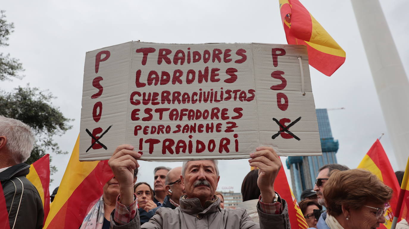 Más de 100.000 personas protestan contra la amnistía en Colón: &quot;¡Sánchez traidor!&quot;