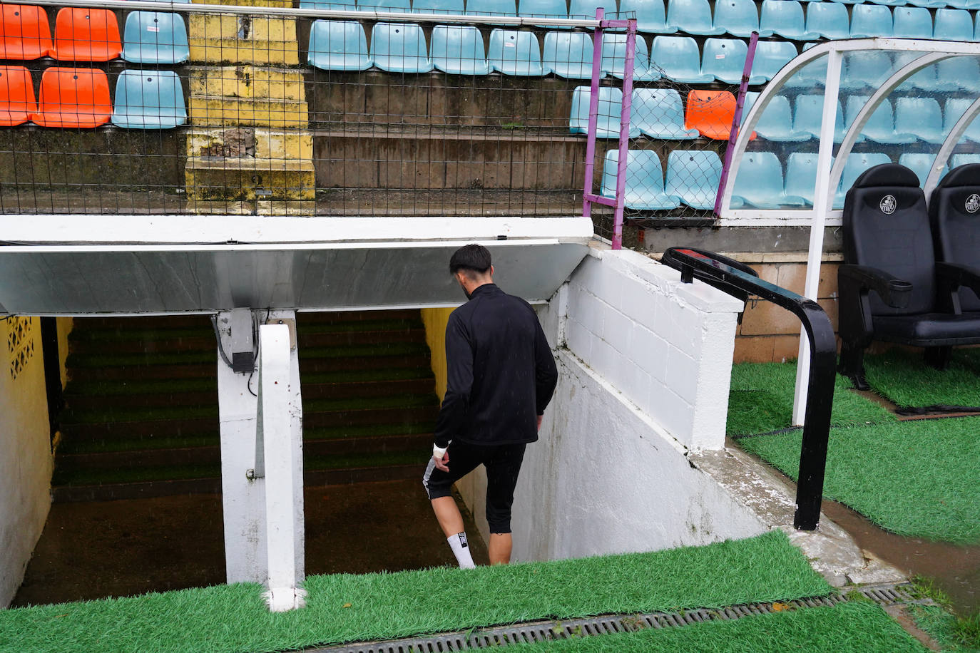 Así estaba El Helmántico cuando se suspendió el Salamanca UDS - Cristo Atlético