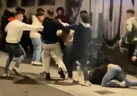 Así fue la brutal pelea que terminó con un joven inconsciente en la plaza de la Reina