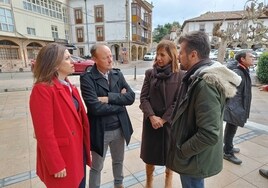 El secretario general del PSOE de Castilla y León, Luis Tudanca, durante su visita a Espinosa de los Monteros