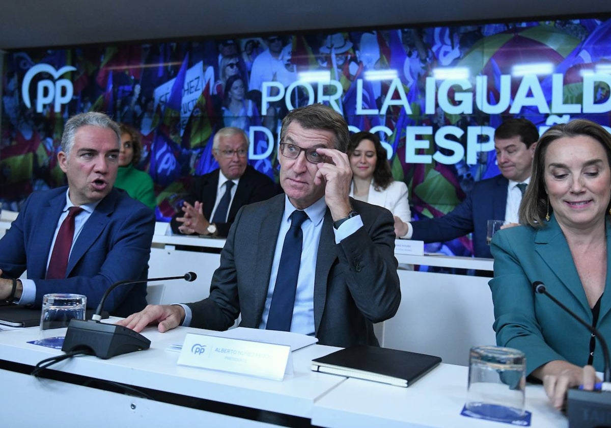 Núñez Feijóo durante la Junta Directiva Nacional del PP.