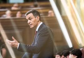 Pedro Sánchez, durante el debate de investidura.